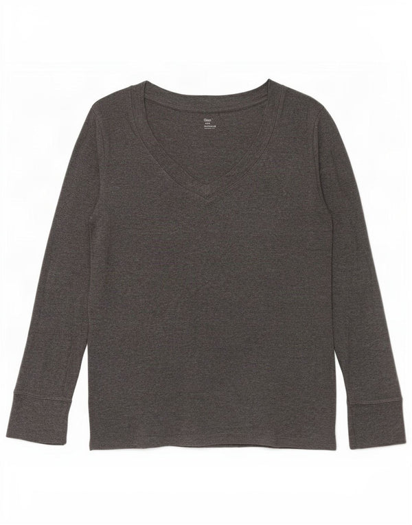 Gap Womens Top Long Sleeve UK 14 Large Grey Cotton