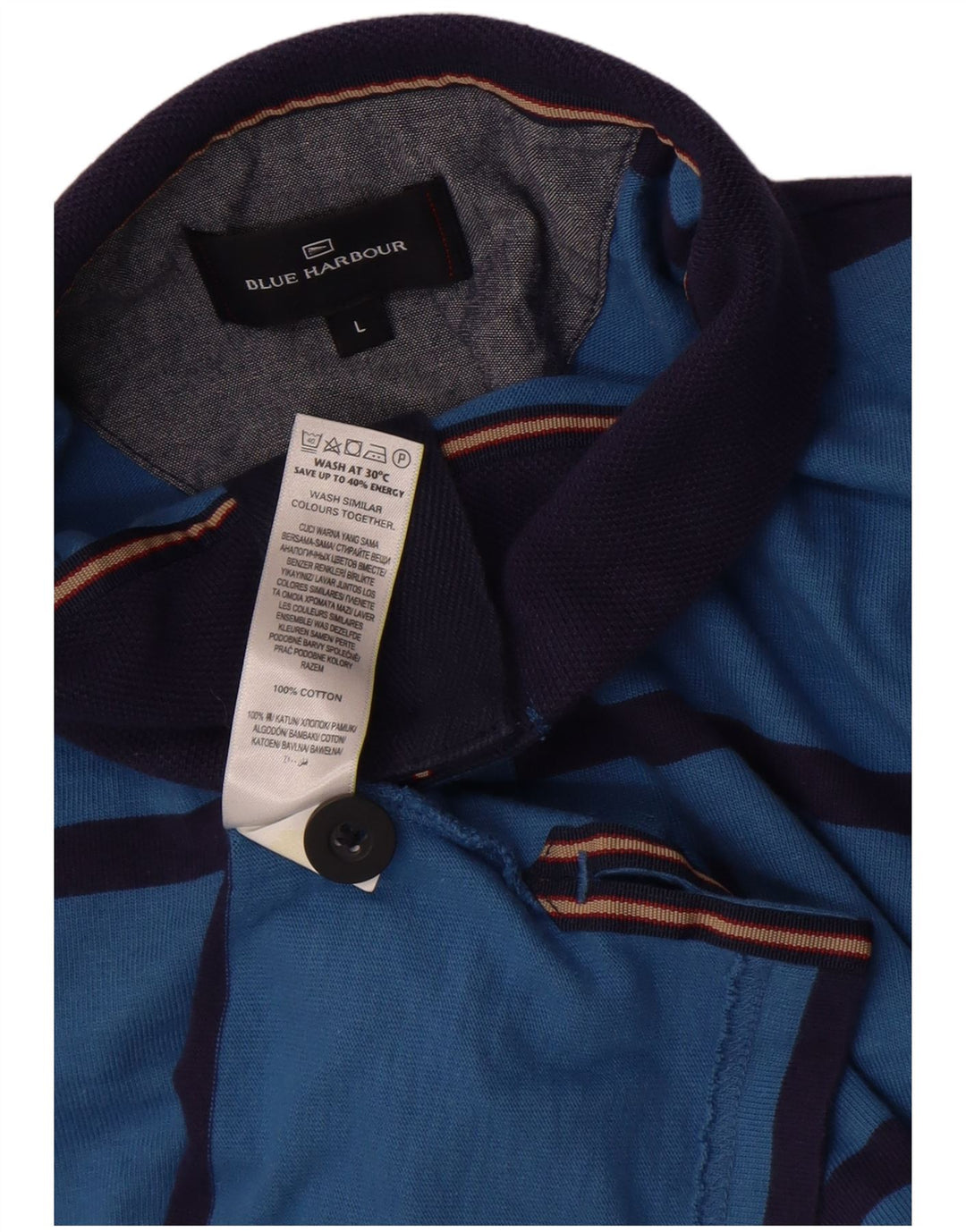 Marks & Spencer Mens Blue Harbour Sweatshirt Jumper Large Blue Striped