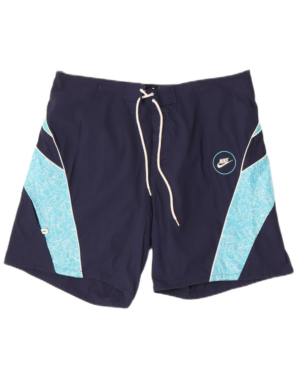 Nike Mens Swimming Shorts Large  Navy Blue Colourblock