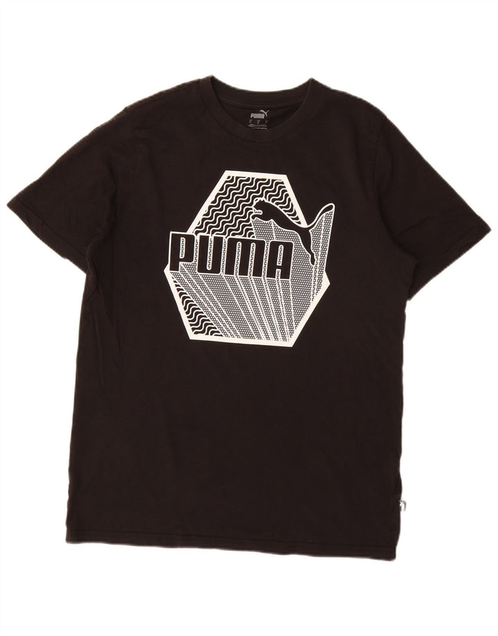 Puma Mens Graphic T-Shirt Top Medium Black Cotton