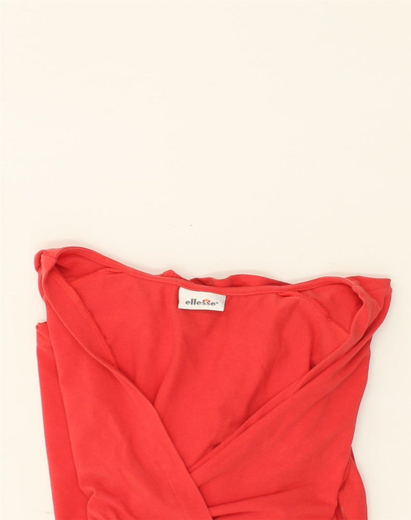 ELLESSE Womens Blouse Top UK 18 XL Red Cotton | Vintage Ellesse | Thrift | Second-Hand Ellesse | Used Clothing | Messina Hembry 