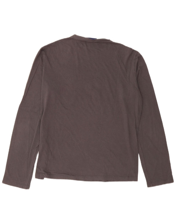 Trussardi Jeans Mens Graphic Top Long Sleeve Large Grey Cotton