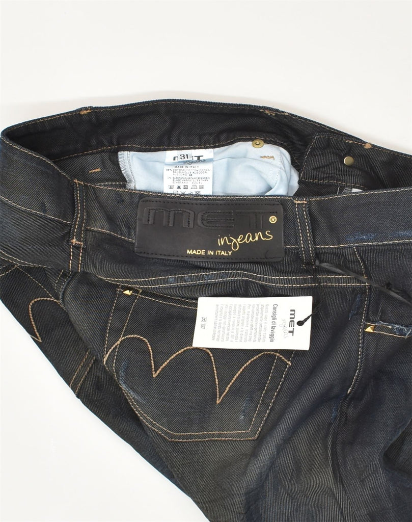 MET Mens Slim Jeans W31 L33 Navy Blue Cotton | Vintage MET | Thrift | Second-Hand MET | Used Clothing | Messina Hembry 