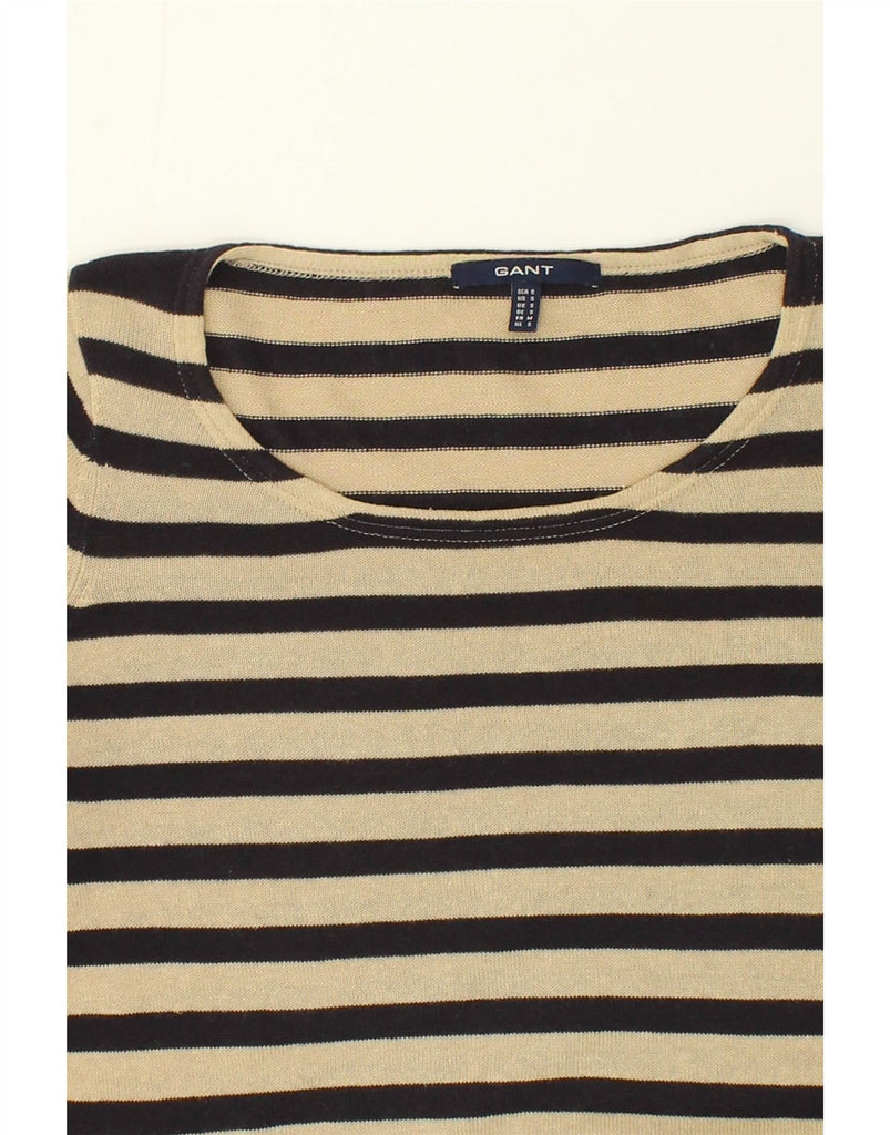 GANT Womens Boat Neck Jumper Sweater UK 10 Small Black Striped Wool | Vintage Gant | Thrift | Second-Hand Gant | Used Clothing | Messina Hembry 