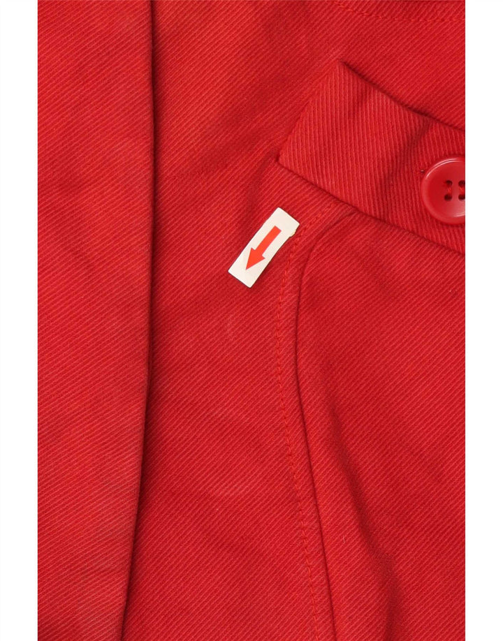 Topshop Womens 2 Button Blazer Jacket UK 10 Small Red Cotton