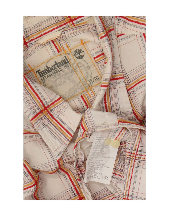 Timberland Mens Shirt XL White Check Cotton