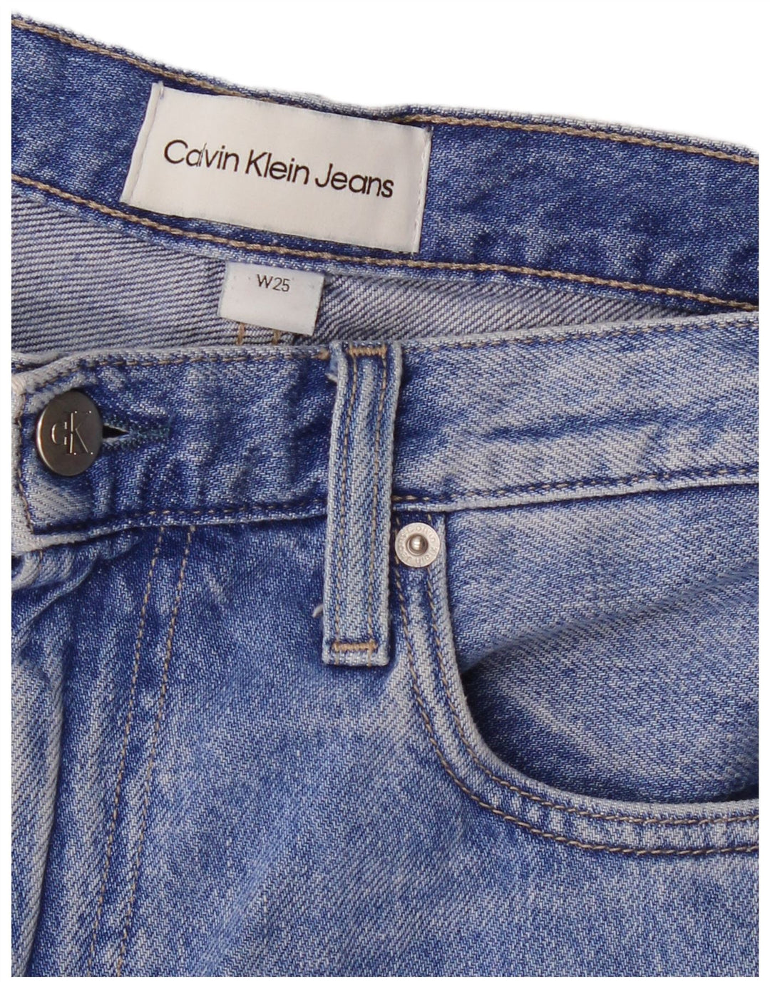 Calvin Klein Womens High Rise Wide Leg Jeans W25 L32 Blue