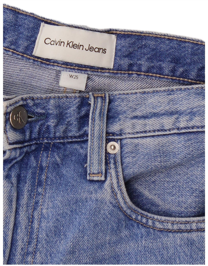 Calvin Klein Womens High Rise Wide Leg Jeans W25 L32 Blue