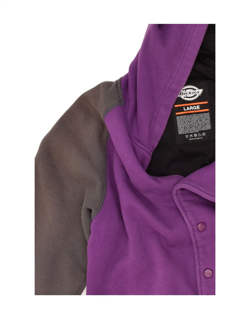 DICKIES Mens Hooded Varsity Jacket UK 40 Large Purple Colourblock | Vintage Dickies | Thrift | Second-Hand Dickies | Used Clothing | Messina Hembry 