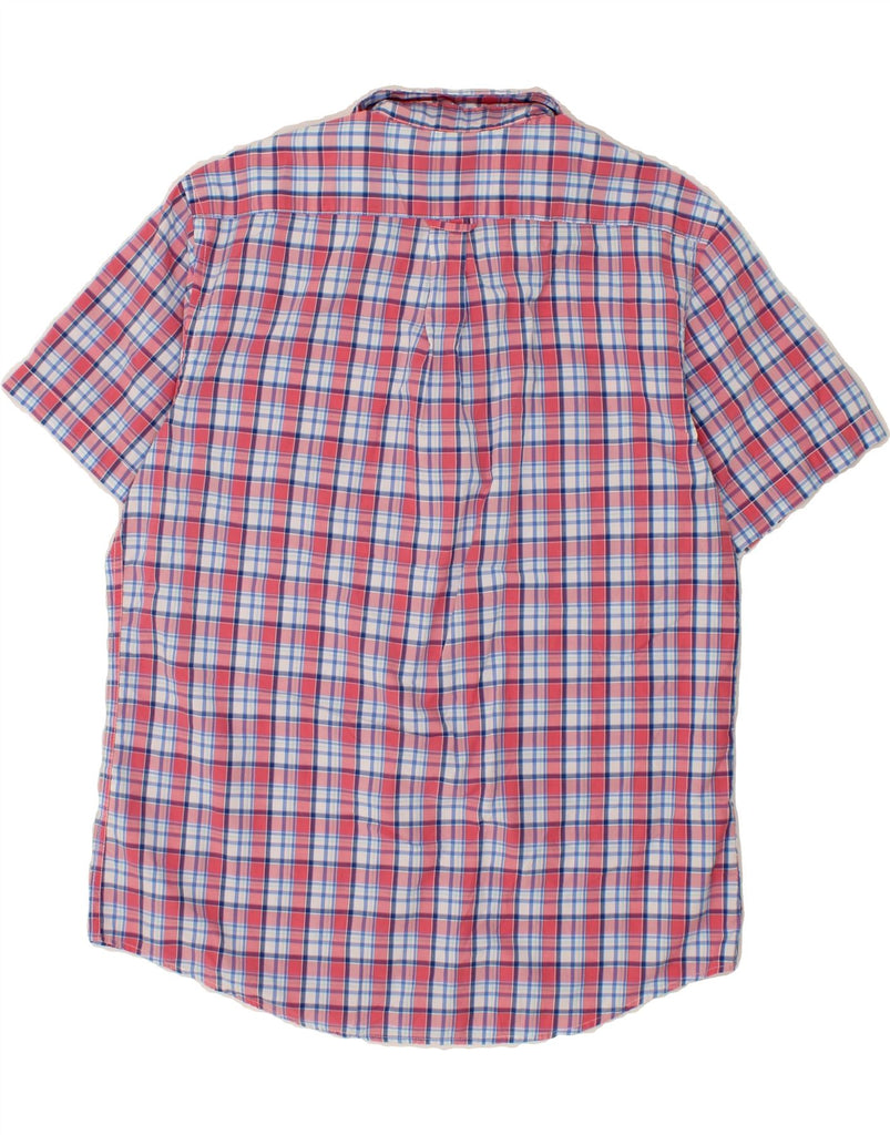 IZOD Mens Short Sleeve Shirt Medium Red Check Cotton Vintage Izod and Second-Hand Izod from Messina Hembry 