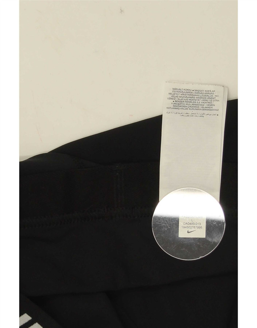 Nike Womens Graphic Leggings UK 14 Large  Black Polyester