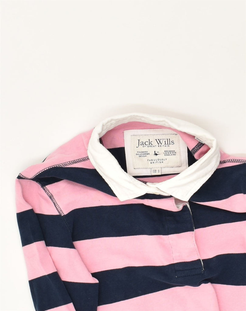 JACK WILLS Womens Polo Dress UK 6 XS Pink Striped Cotton | Vintage Jack Wills | Thrift | Second-Hand Jack Wills | Used Clothing | Messina Hembry 