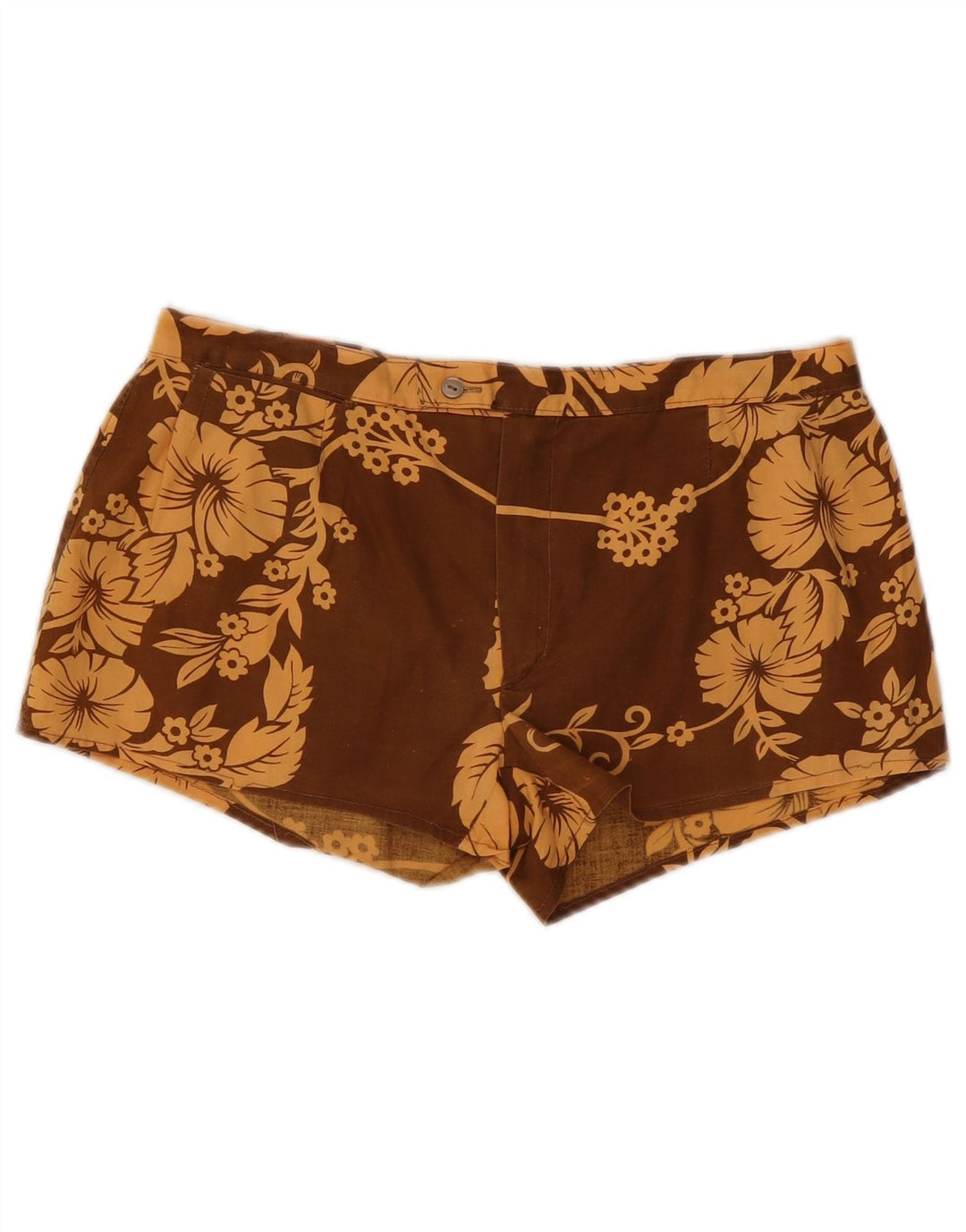 Vintage Womens Hot Pants W32 Medium Brown Floral
