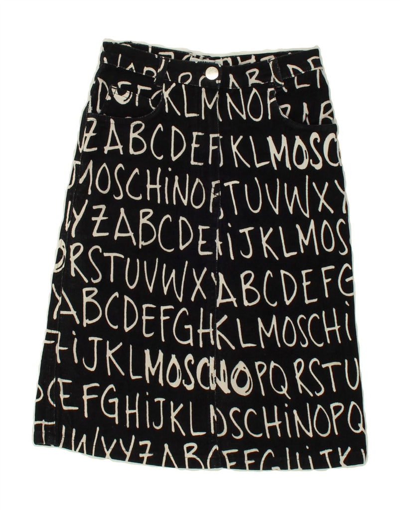 MOSCHINO Girls Graphic A-Line Skirt 8-9 Years W21 Black | Vintage Moschino | Thrift | Second-Hand Moschino | Used Clothing | Messina Hembry 
