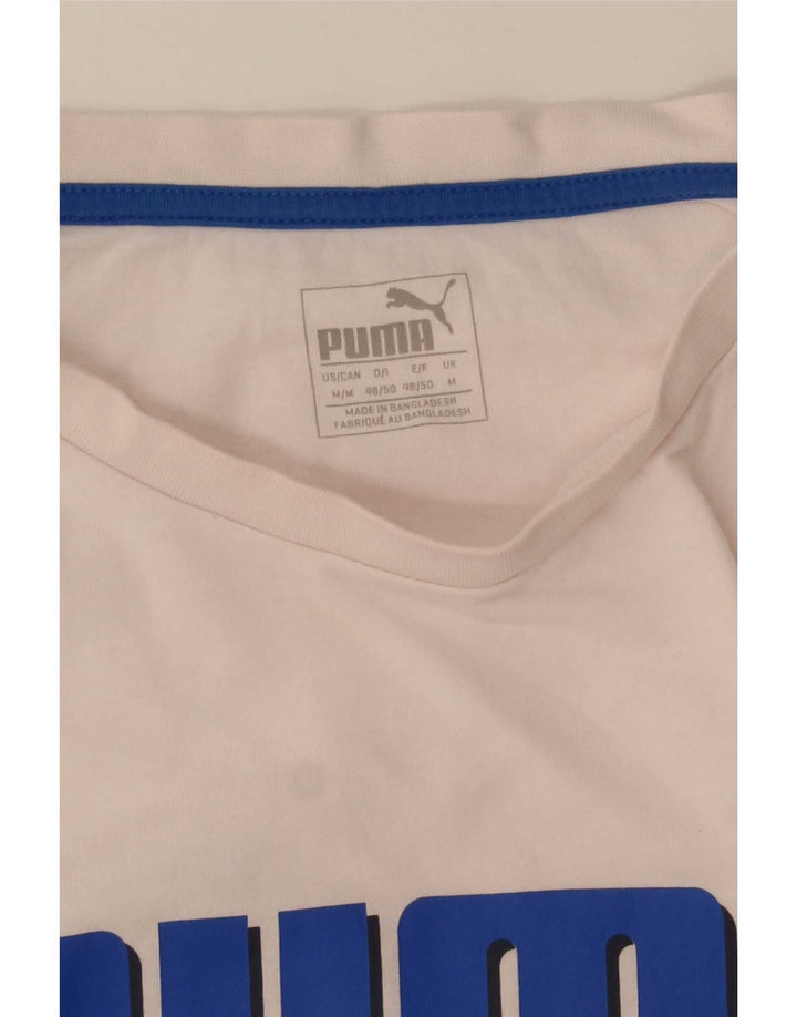 Puma Mens Graphic T-Shirt Top Medium White