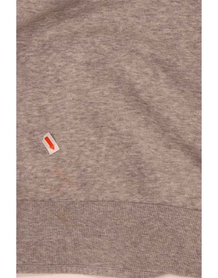 ADIDAS Mens Tall Zip Hoodie Sweater XL Grey Cotton