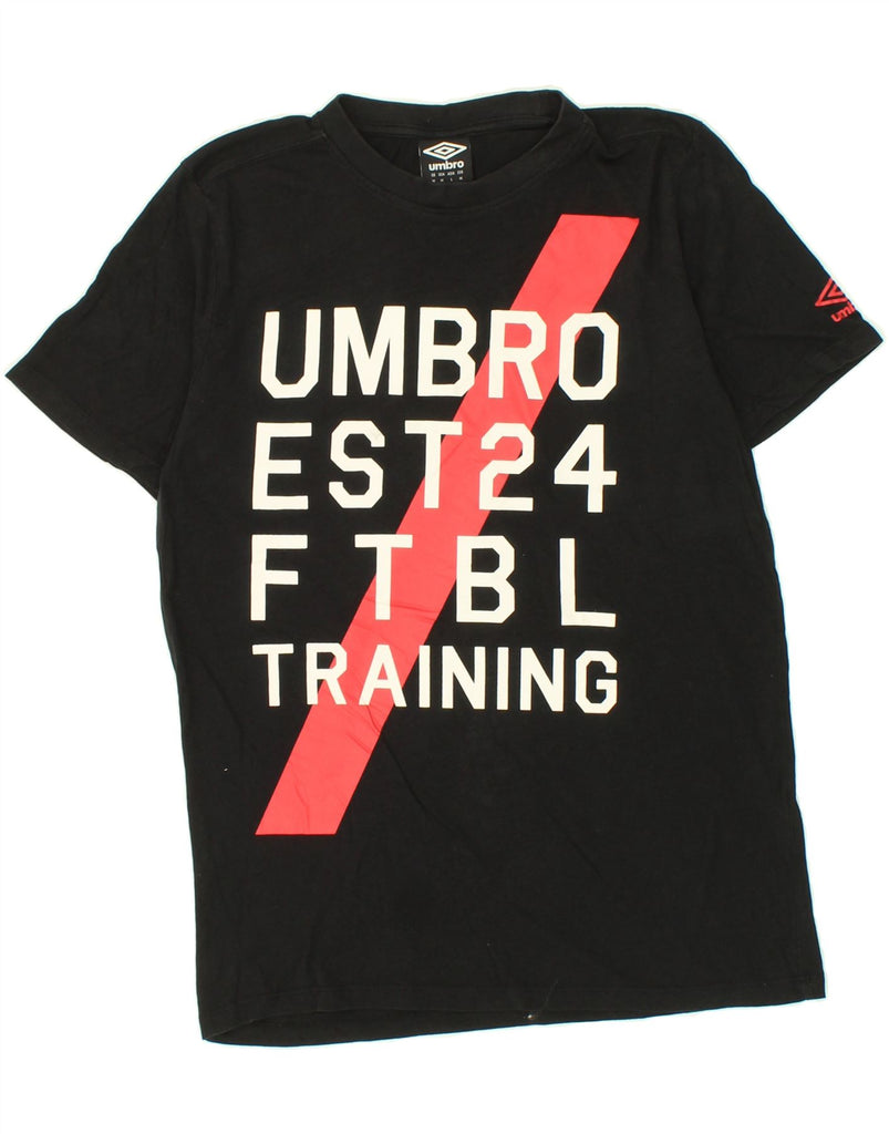 UMBRO Mens Graphic T-Shirt Top Medium Black | Vintage Umbro | Thrift | Second-Hand Umbro | Used Clothing | Messina Hembry 