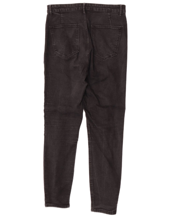 Zara Womens High Waist Skinny Jeans EU 44 XL W34 L28 Black