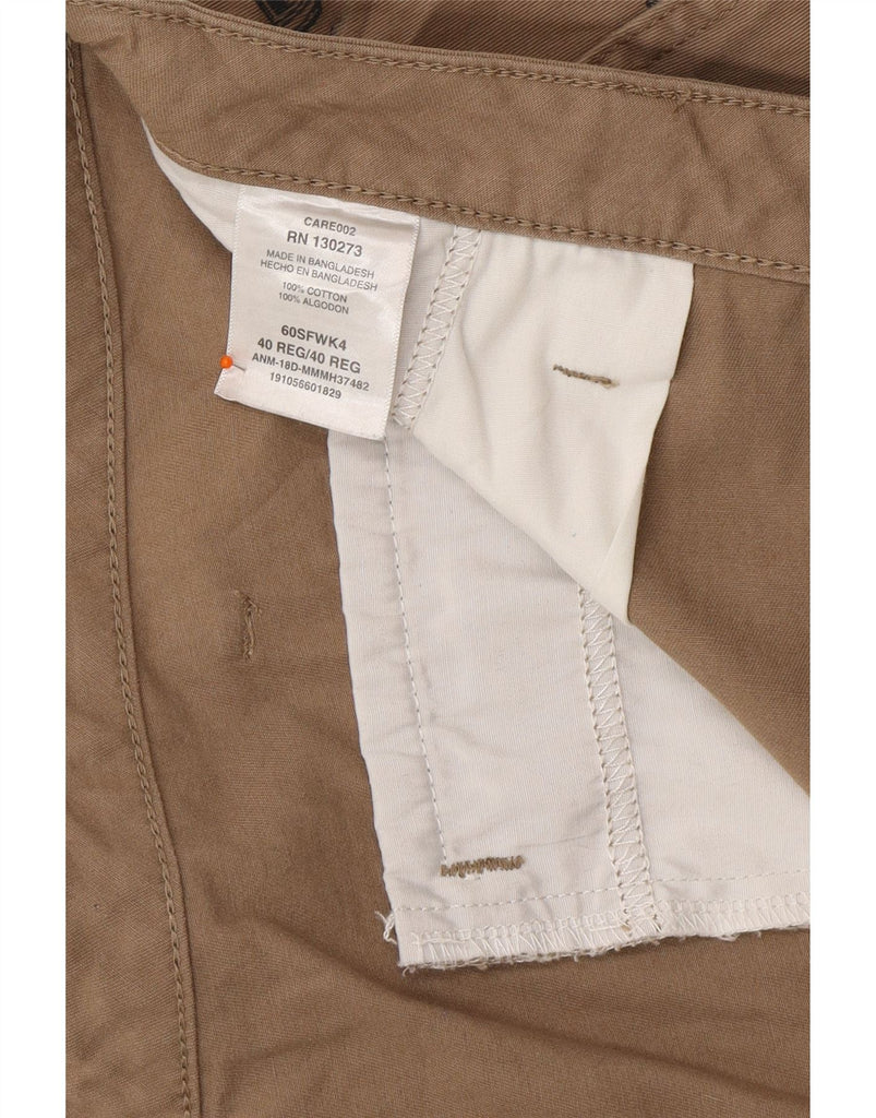 WRANGLER Mens Abstract Pattern Cargo Shorts W40 XL Brown Cotton Vintage Wrangler and Second-Hand Wrangler from Messina Hembry 