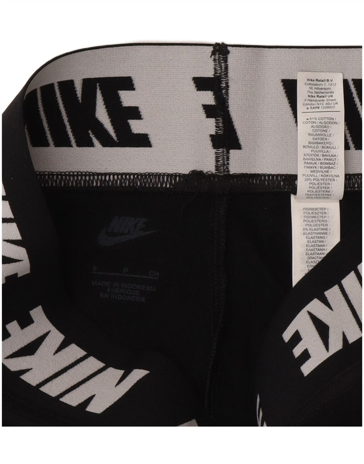 Nike Womens Graphic Leggings UK 10 Small  Black Cotton