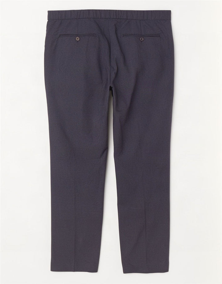 Marks & Spencer Mens Straight Suit Trousers W40 L29 Navy Blue Houndstooth