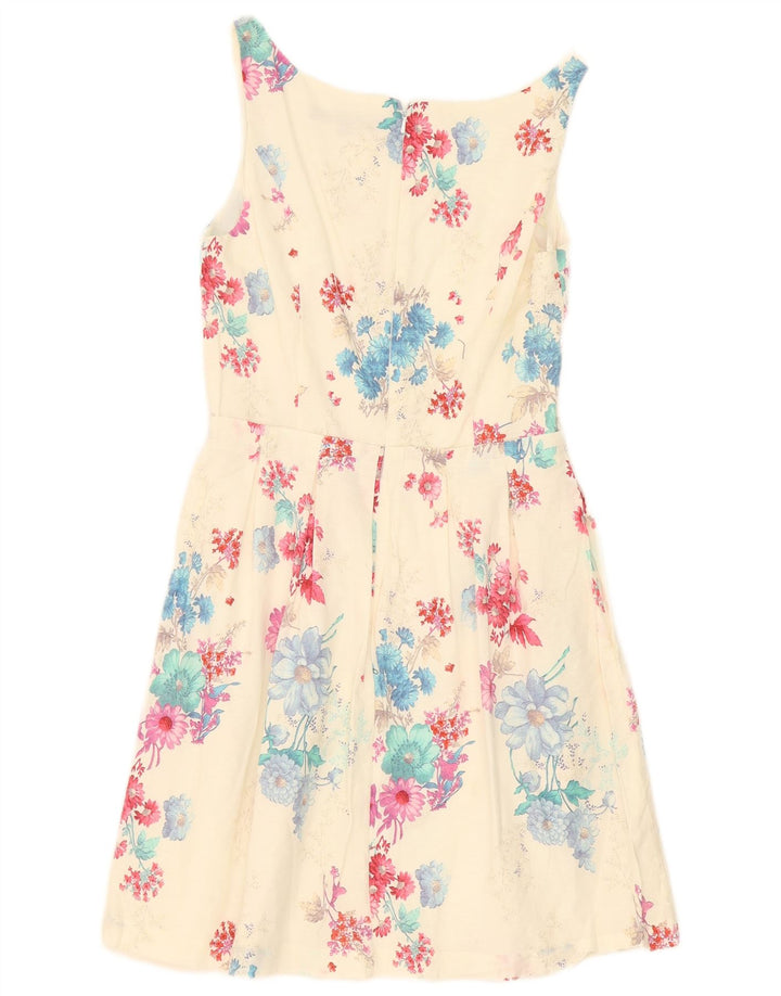 French Connection Womens A-Line Dress UK 12 Medium Off White Floral