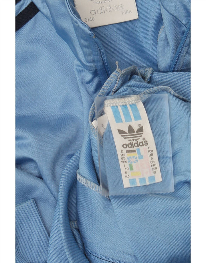 Adidas Boys Tracksuit Top Jacket 9-10 Years Blue Polyester