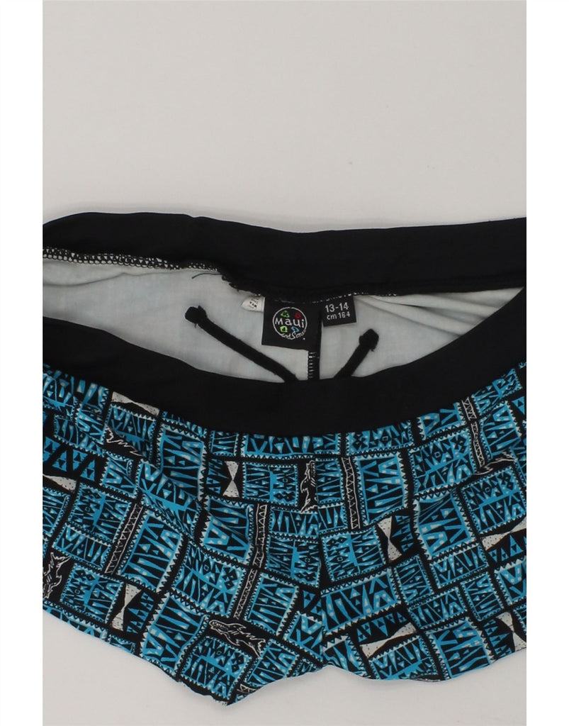 MAUI AND SONS Boys Graphic Swimming Shorts 13-14 Years Blue Geometric | Vintage Maui and Sons | Thrift | Second-Hand Maui and Sons | Used Clothing | Messina Hembry 