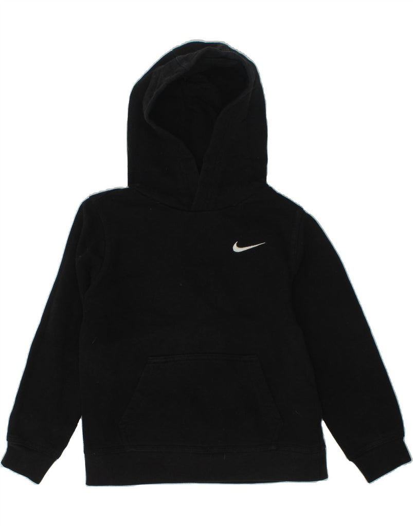 NIKE Girls Hoodie Jumper 6-7 Years Large  Black Cotton | Vintage Nike | Thrift | Second-Hand Nike | Used Clothing | Messina Hembry 