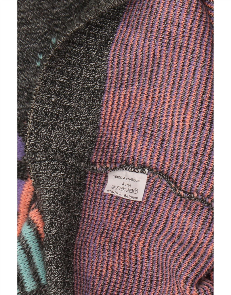 VINTAGE Mens Abstract Pattern Turtle Neck Jumper Sweater XL Grey Acrylic Vintage Vintage and Second-Hand Vintage from Messina Hembry 