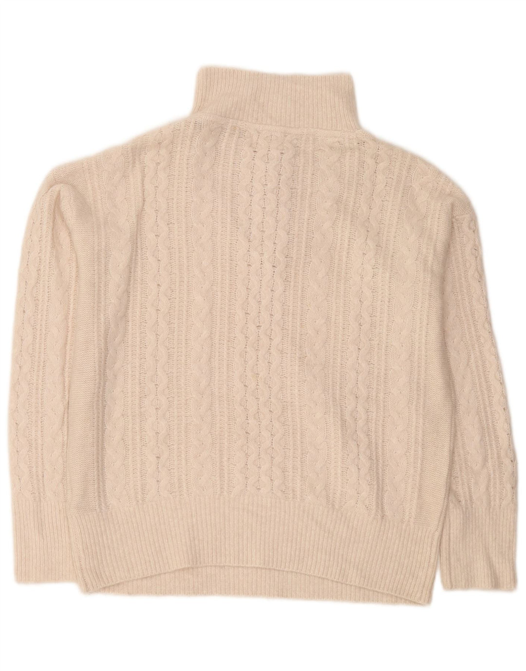 Fat Face Womens Oversized Zip Neck Jumper Sweater UK 12 Medium Off White