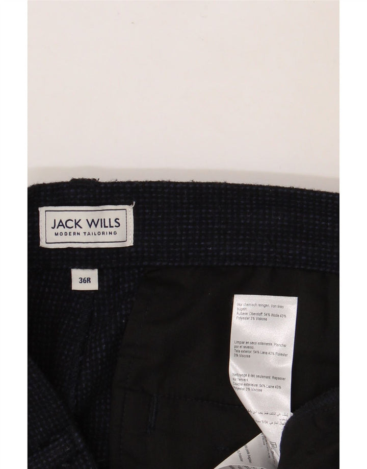 JACK WILLS Mens Pegged Chino Trousers W36 L27  Navy Blue Wool