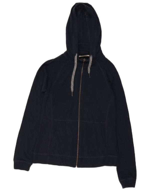Mountain Warehouse Womens Zip Hoodie Sweater UK 12 Medium Navy Blue Cotton