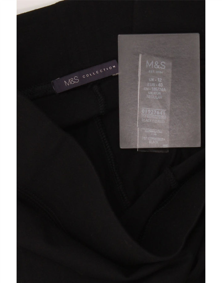 Marks & Spencer Womens Leggings UK 12 Medium Black Cotton