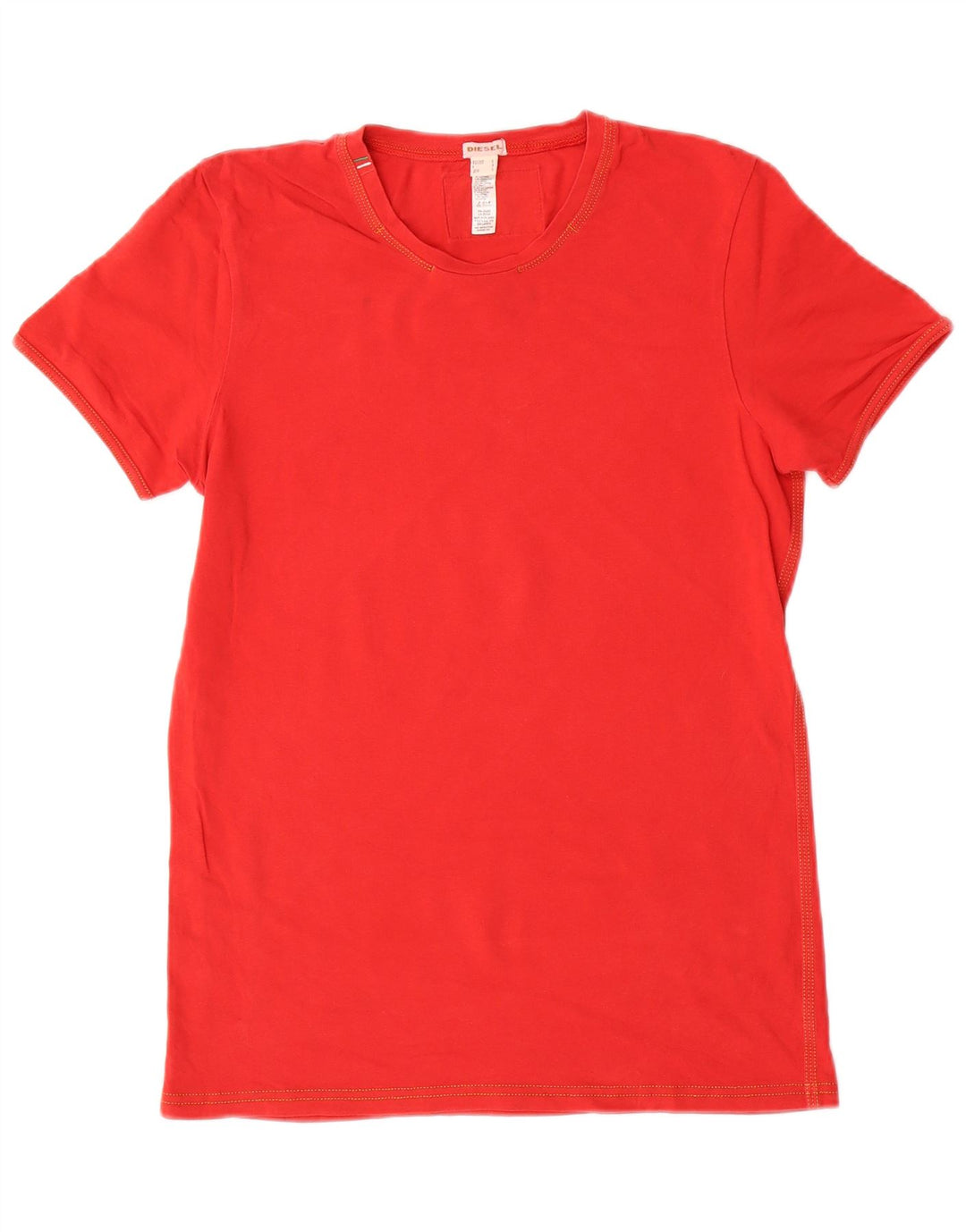 DIESEL Womens T-Shirt Top UK 10 Small Red Cotton