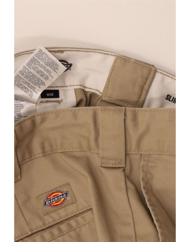 Dickies Mens Slim Fit Chino Shorts W36 Large Beige Polyester