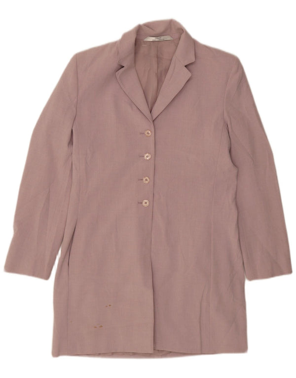 Marks & Spencer Womens Longline 4 Button Blazer Jacket UK 12 Medium Purple