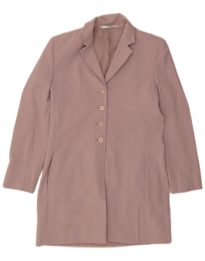 Marks & Spencer Womens Longline 4 Button Blazer Jacket UK 12 Medium Purple