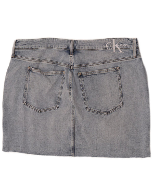 Calvin Klein Womens Mini Denim Skirt W36 L17 Blue