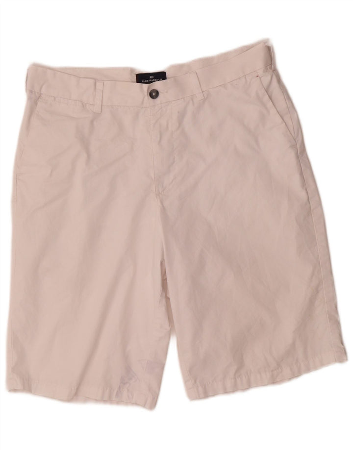 Marks & Spencer Mens Blue Harbour Chino Shorts W34 Large White Cotton