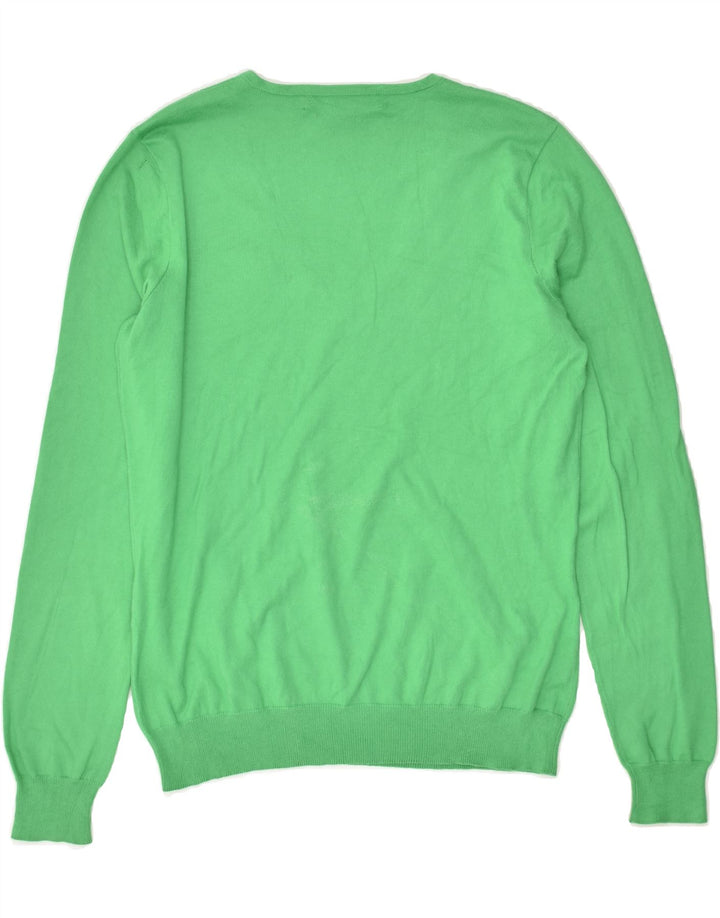 RALPH LAUREN Womens V-Neck Jumper Sweater UK 14 Large Green | Vintage Ralph Lauren | Thrift | Second-Hand Ralph Lauren | Used Clothing | Messina Hembry 
