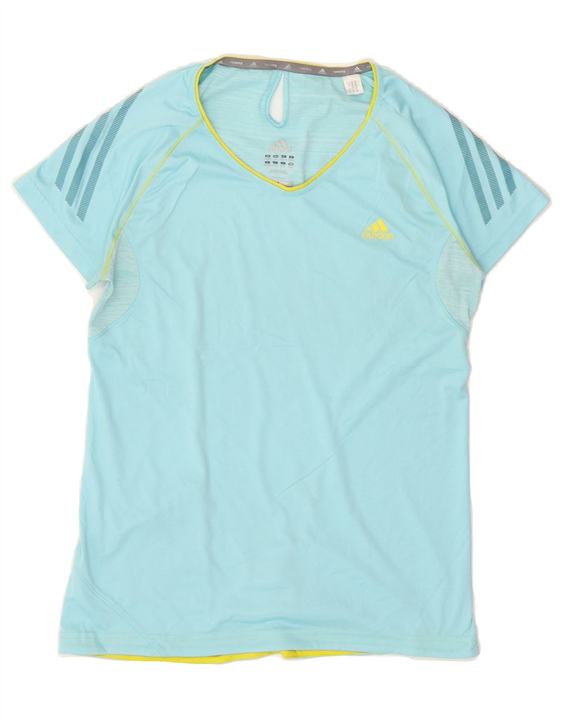 ADIDAS Womens Climalite T-Shirt Top UK 12/14 Medium Blue Polyester Vintage Adidas and Second-Hand Adidas from Messina Hembry 