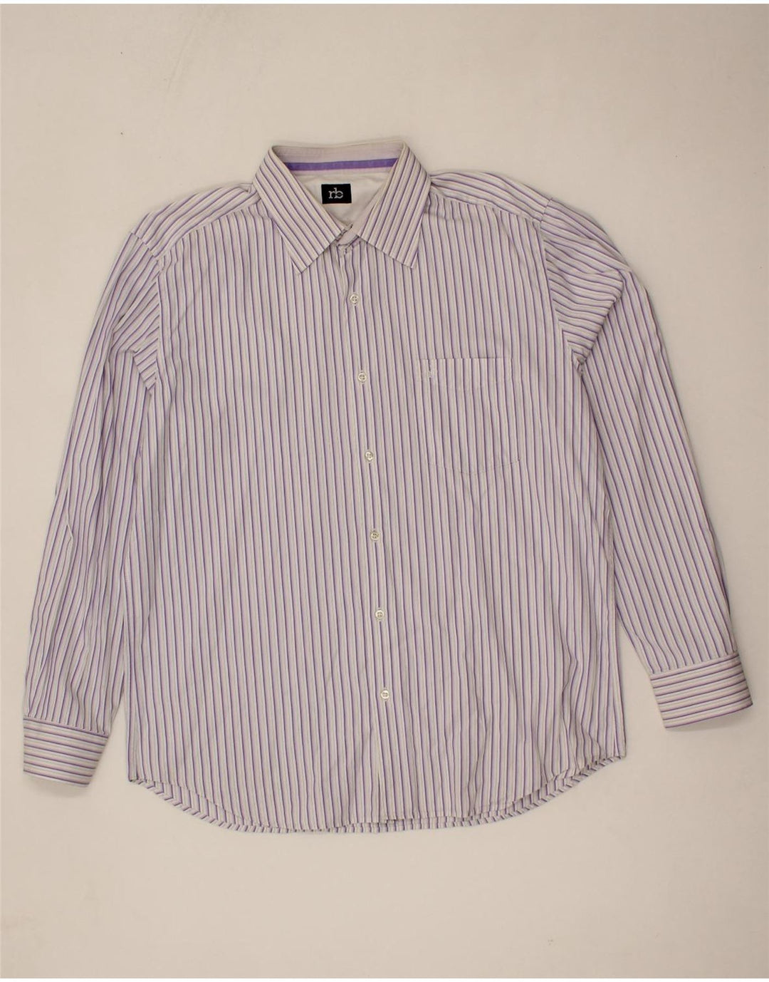 ROCCOBAROCCO Mens Shirt Size 44 17 1/2 XL Purple Striped Vintage Roccobarocco and Second-Hand Roccobarocco from Messina Hembry 