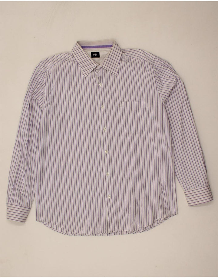 ROCCOBAROCCO Mens Shirt Size 44 17 1/2 XL Purple Striped Vintage Roccobarocco and Second-Hand Roccobarocco from Messina Hembry 