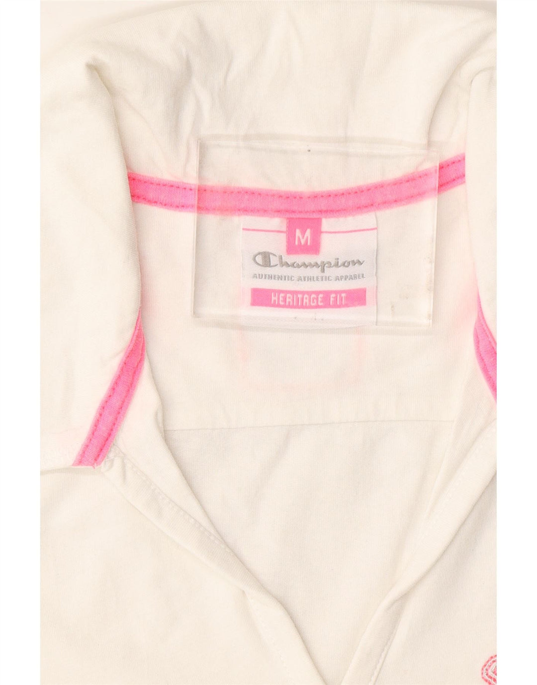 CHAMPION Womens Heritage Fit Polo Shirt UK 12 Medium White