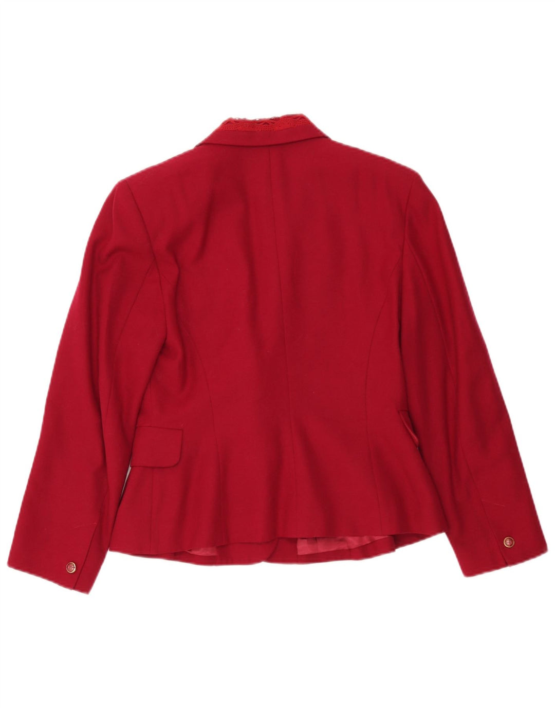 Vintage Womens Double Breasted Blazer Jacket IT 42 Medium Burgundy Wool