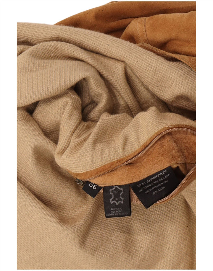 Christian Berg Mens Suede Bomber Jacket IT 56 3XL Brown Leather