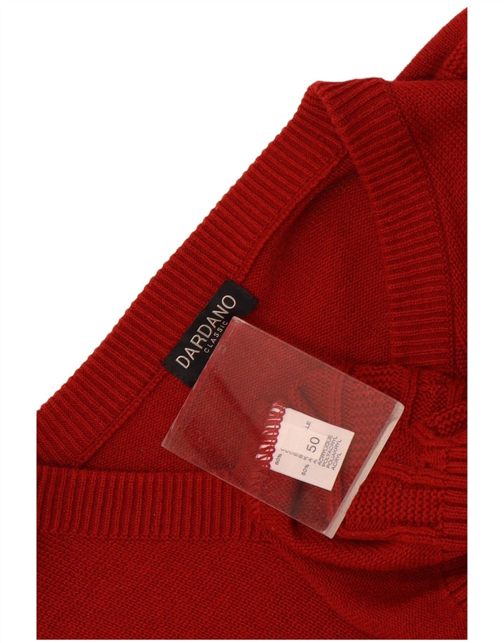 Dardano Mens Vest Tank Top IT 50 Medium Red Cotton