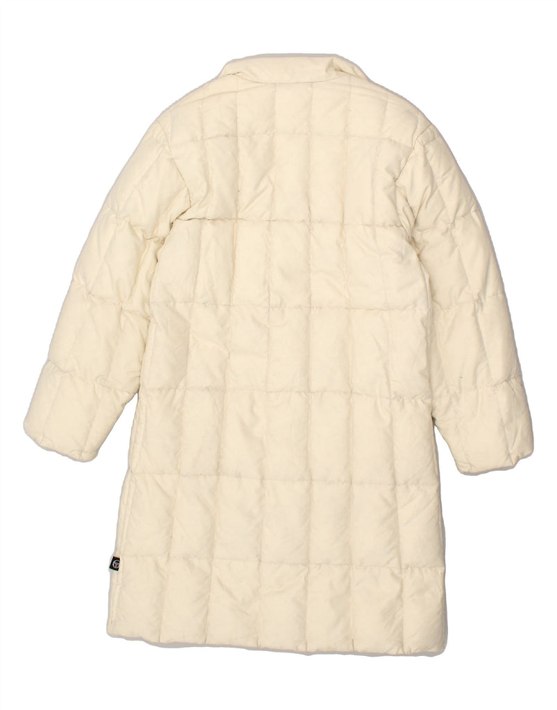 SERGIO TACCHINI Womens Padded Coat UK 10 Small Off White Polyester Vintage Sergio Tacchini and Second-Hand Sergio Tacchini from Messina Hembry 