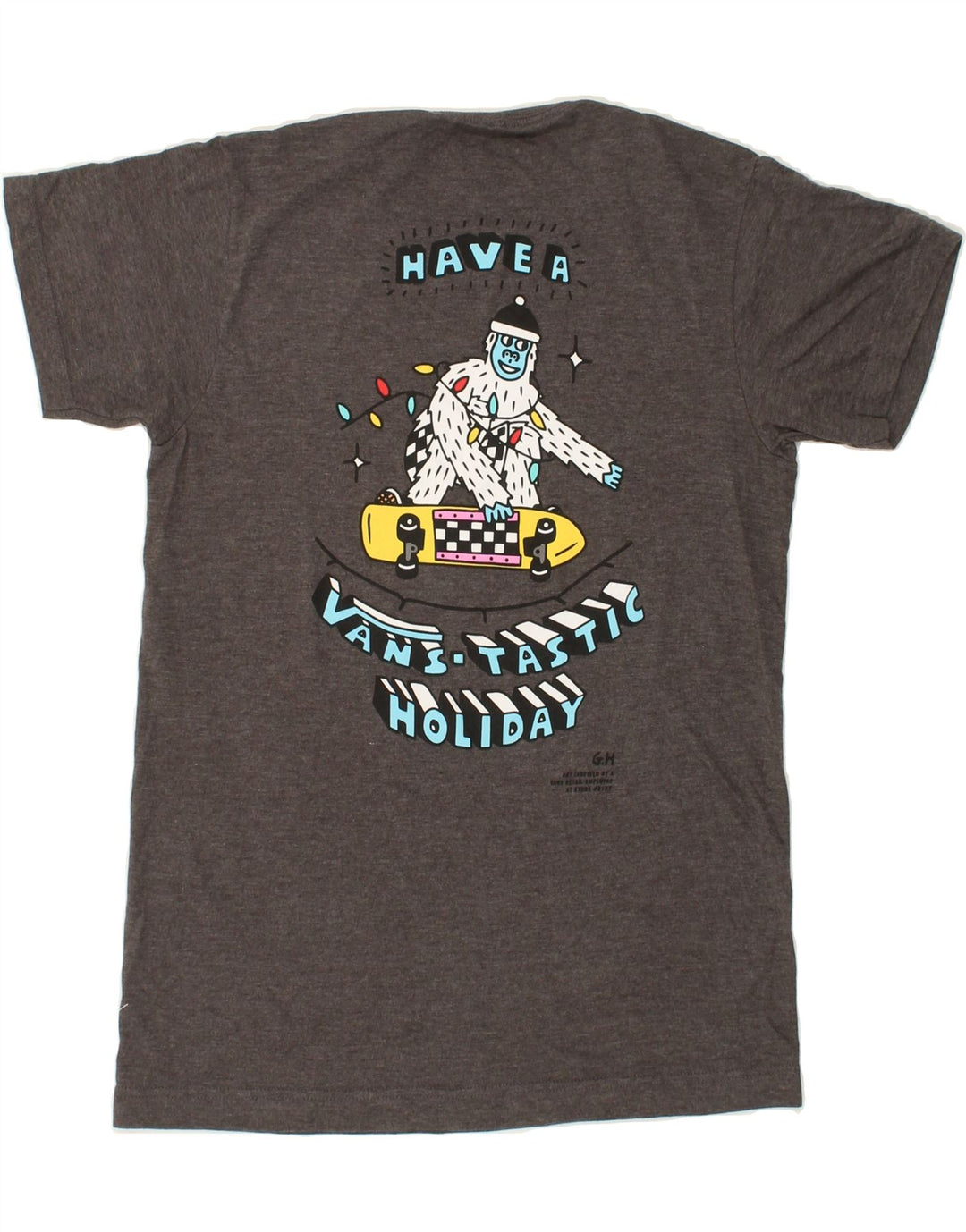 VANS Mens Classic Fit Graphic T-Shirt Top Small Grey Cotton Vintage Vans and Second-Hand Vans from Messina Hembry 